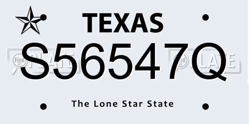 S56547Q Texas License Plate