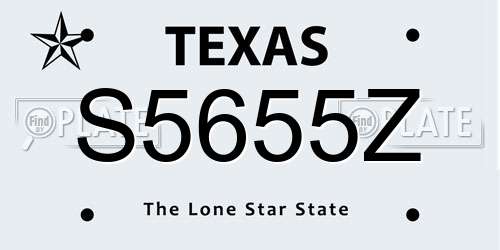 S5655Z Texas License Plate