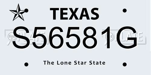 S56581G Texas License Plate