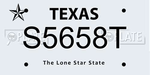 S5658T Texas License Plate