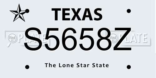 S5658Z Texas License Plate