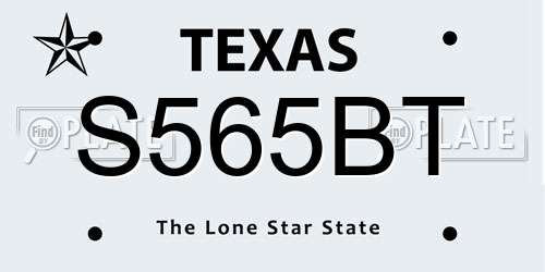S565BT Texas License Plate
