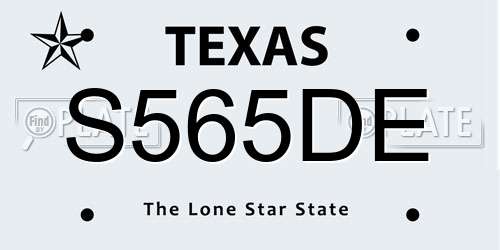 S565DE Texas License Plate