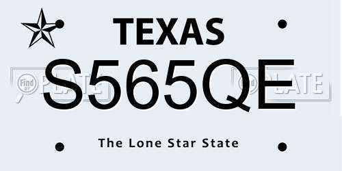 S565QE Texas License Plate