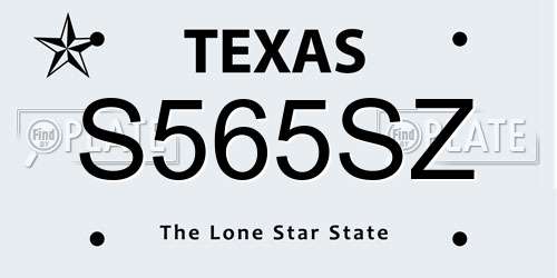S565SZ Texas License Plate