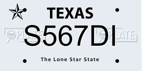 S567DI Texas License Plate