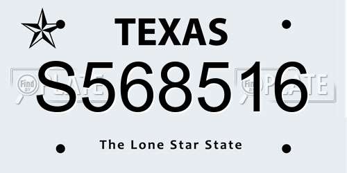 S568516 Texas License Plate
