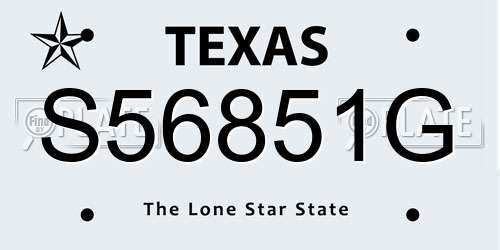 S56851G Texas License Plate