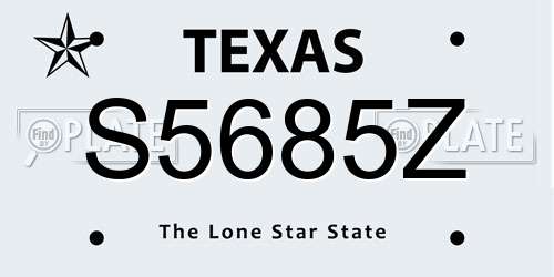 S5685Z Texas License Plate
