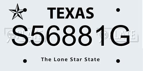S56881G Texas License Plate