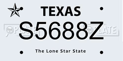S5688Z Texas License Plate