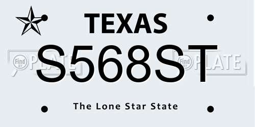 S568ST Texas License Plate