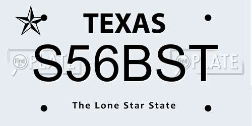 S56BST Texas License Plate