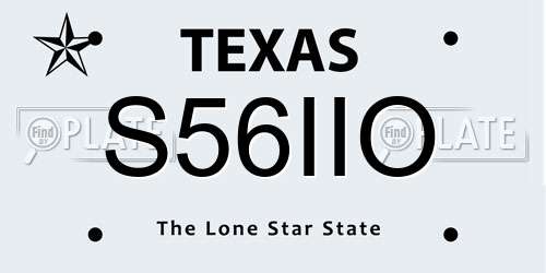 S56IIO Texas License Plate