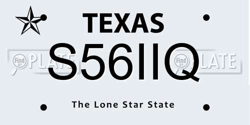 S56IIQ Texas License Plate