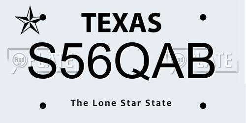 S56QAB Texas License Plate