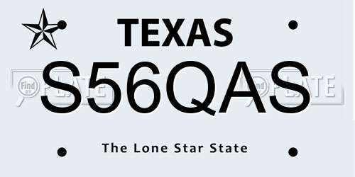 S56QAS Texas License Plate