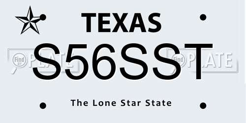 S56SST Texas License Plate
