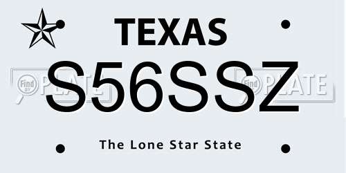 S56SSZ Texas License Plate