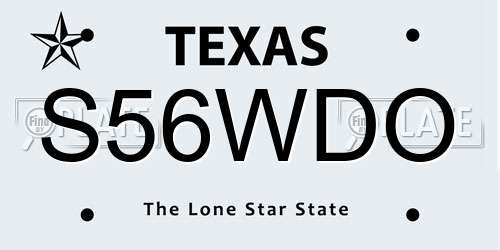 S56WDO Texas License Plate