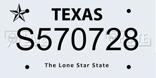 S570728 Texas License Plate