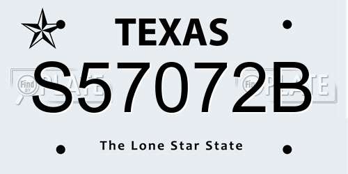 S57072B Texas License Plate