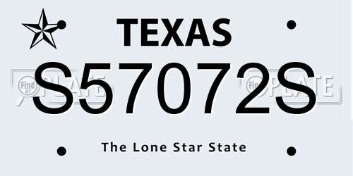 S57072S Texas License Plate