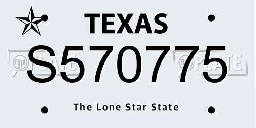 S570775 Texas License Plate