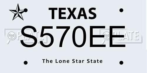 S570EE Texas License Plate