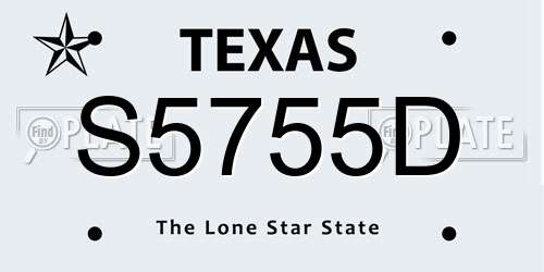 S5755D Texas License Plate
