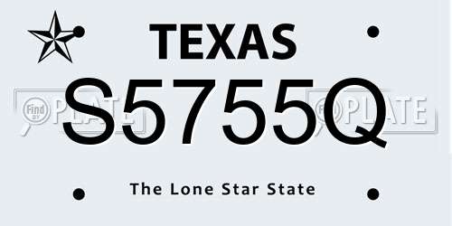 S5755Q Texas License Plate