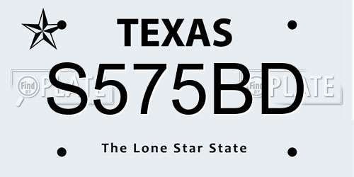 S575BD Texas License Plate