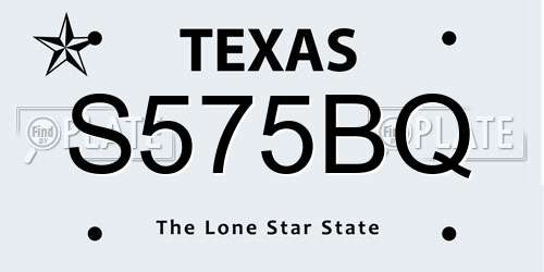 S575BQ Texas License Plate