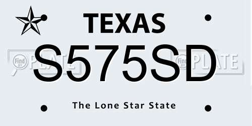 S575SD Texas License Plate