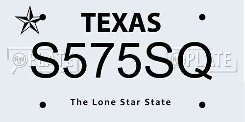S575SQ Texas License Plate
