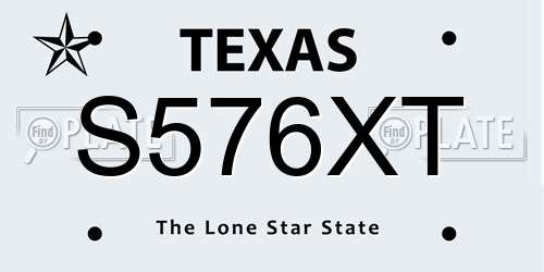 S576XT Texas License Plate