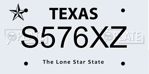 S576XZ Texas License Plate