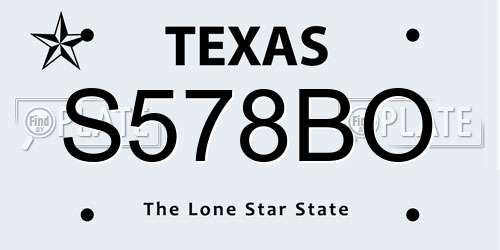 S578BO Texas License Plate