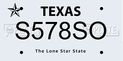 S578SO Texas License Plate