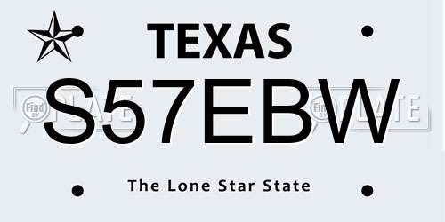 S57EBW Texas License Plate