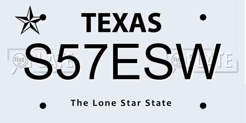 S57ESW Texas License Plate