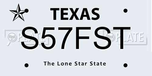 S57FST Texas License Plate