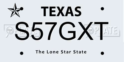 S57GXT Texas License Plate