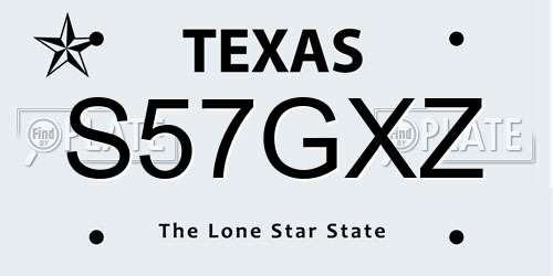 S57GXZ Texas License Plate