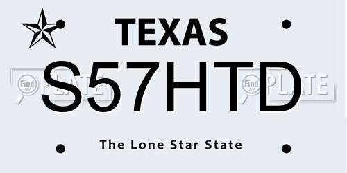 S57HTD Texas License Plate