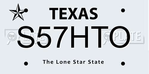 S57HTO Texas License Plate