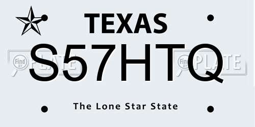 S57HTQ Texas License Plate