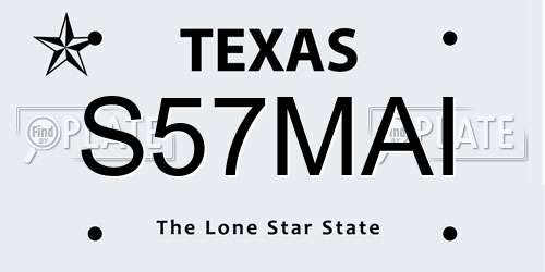 S57MAI Texas License Plate