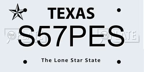 S57PES Texas License Plate