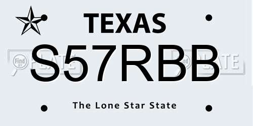 S57RBB Texas License Plate